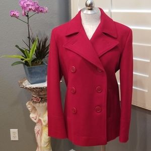 St John's bay red wool coat size M